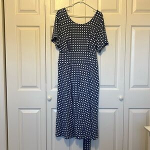 Leota Women's Brittany Short Sleeve Jersey Dress Blue. 1x